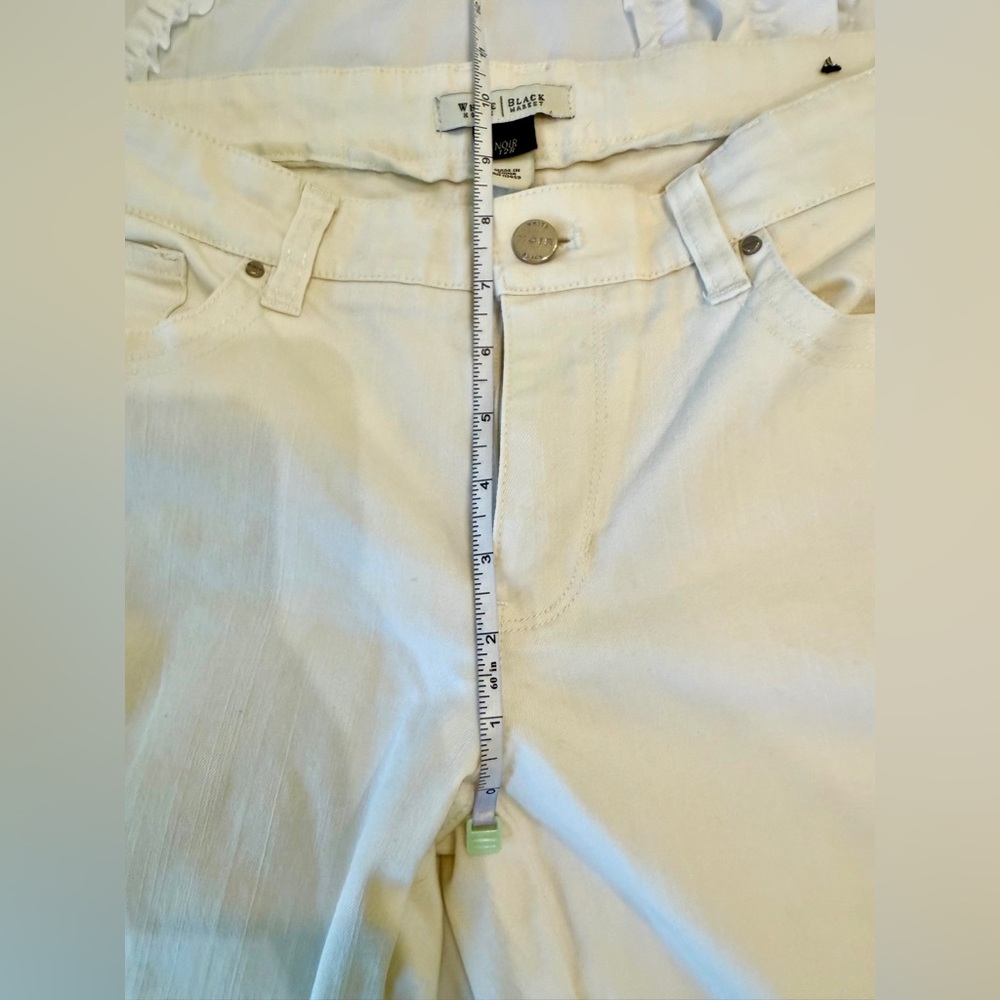 White House Black Market Noir Cut White Women's Jeans Size 12 - Picture 9 of 12